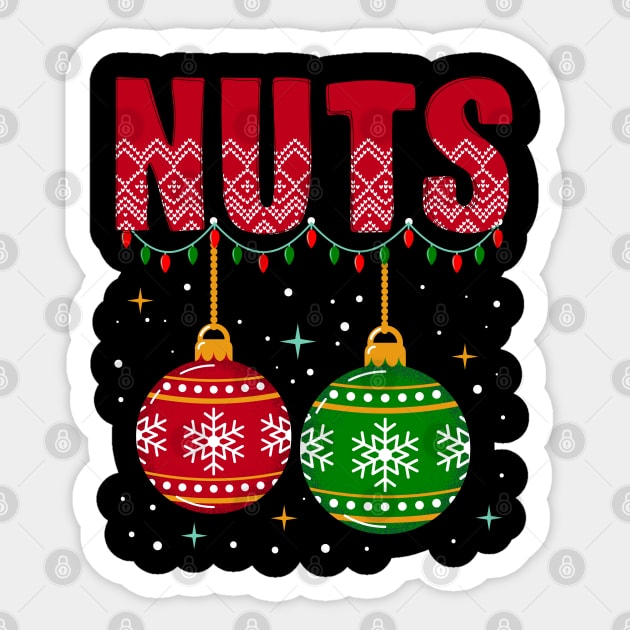 Chestnuts Matching Family Funny Chest Nuts Christmas Couple Sticker by DenverSlade